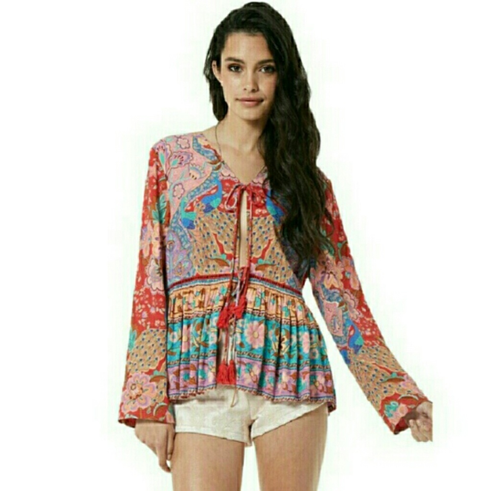 New spell designs lotus jacket ruby M peacock gyps